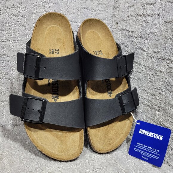 Birkenstock Arizona Unisex Size EU 37 US L6 M4 Black Birko-Flor Slide Sandals. - Picture 1 of 13